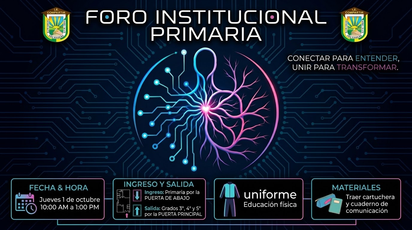 Cordial saludo comunidad educativa,  a continuación damos a conocer los horarios del  IV FORO INSTITUCIONAL HIPERCONECTADOS  para primaria.
